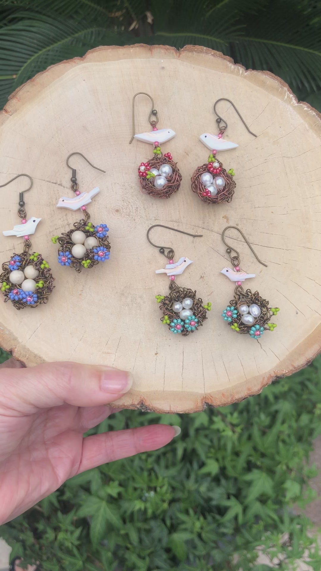 Birds on sale nest earrings